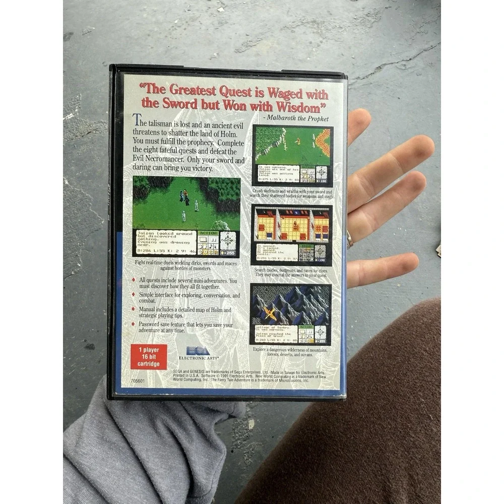 THE‎ FAERY TALE ADVENTURE SEGA GENESIS CARTRIDGE GAME & ORIGINAL CASE